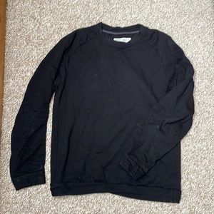 Outdoor Voices stretch merino wool crewneck sweatshirt, size M black, ultra soft